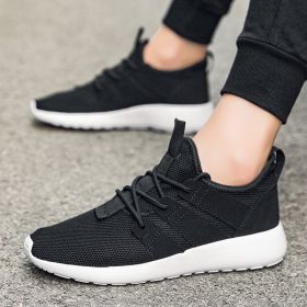 Men Mesh Sneakers Casual Breathable Soft Sole Running Low Top Shoes Comfortable Green Sports Outdoor Tennis Spring Summer Autumn (Color: Black, size: 40)