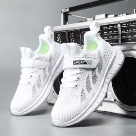 Fashion Children Casual Running Shoes Mesh Breathable Outdoor Non-slip Sport Light Kids Soft Sole Sneakers Spring Summer Autumn (Color: White, size: 35)