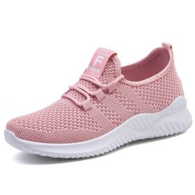 Women Mesh Casual Sport Shoes 36-41 Breathable Lightweight Running Outdoor Soft Sneaker Comfortable Spring Summer Autumn New (Color: Pink, size: 37)