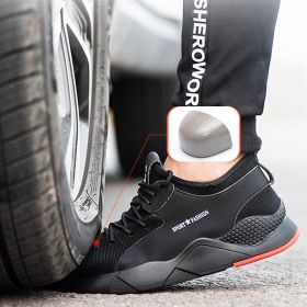 Mesh Safety Shoes Men Steal Toe Work Boots High Quality Sneakers Sports Light Cozy Wear-resistant Soft Sole Spring Summer Autumn (Color: 01 Black, size: 43)