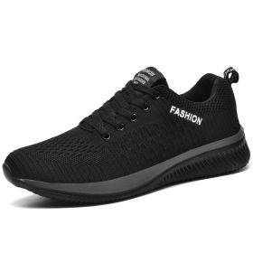 2022 New Summer Men Shoes Mesh Breathable Male Running Shoes Comfortable Fashion Lightweight Moccasins Couple Sneakers Size35-48 (Color: black gray, size: 43)