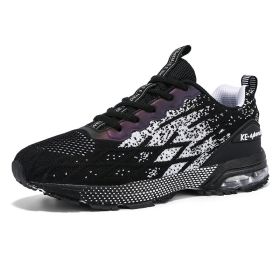 Men's Running Shoes Athletics Breathable Lightweight Racing Mesh Tennis Jogging Walking Sneakers Man Sneaker Male Zapatos Hombre (Color: Black white, size: 46)
