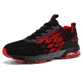 Men's Running Shoes Athletics Breathable Lightweight Racing Mesh Tennis Jogging Walking Sneakers Man Sneaker Male Zapatos Hombre (Color: black red, size: 43)