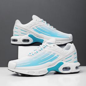 Mens Sport Running Shoes Summer Breathable Mesh Walking Jogging Athletic Sneakers Lightweight Outdoor Male Trainer Hombre Shoes (Color: white blue H218, size: 39)