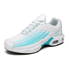 Couples Jogging Shoes Men Breathable Marathon Running Shoes Women's Sports Sneakers Air Cushion Gym Shoes Man Running Sport Race (Color: white blue, size: 37)