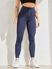 Women Legging for Fitness High Waist Leggings Push Up Sports Leggings Women Sexy Slim Black Legging Sportswear (Color: NAVY, size: XL)